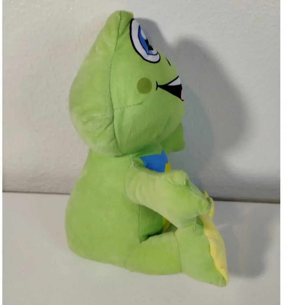 A&A Global Green Plush Frog Stuffed Animal Blue Bowtie 11